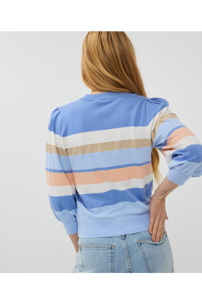 SWEATER STRIPED SP25 07015 600 BLUE